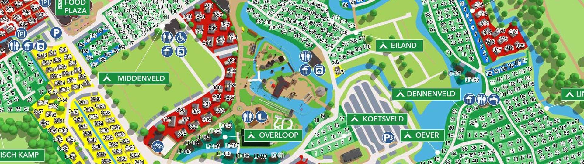 LOOK AT SANITARY BUILDINGS ON park MAP
